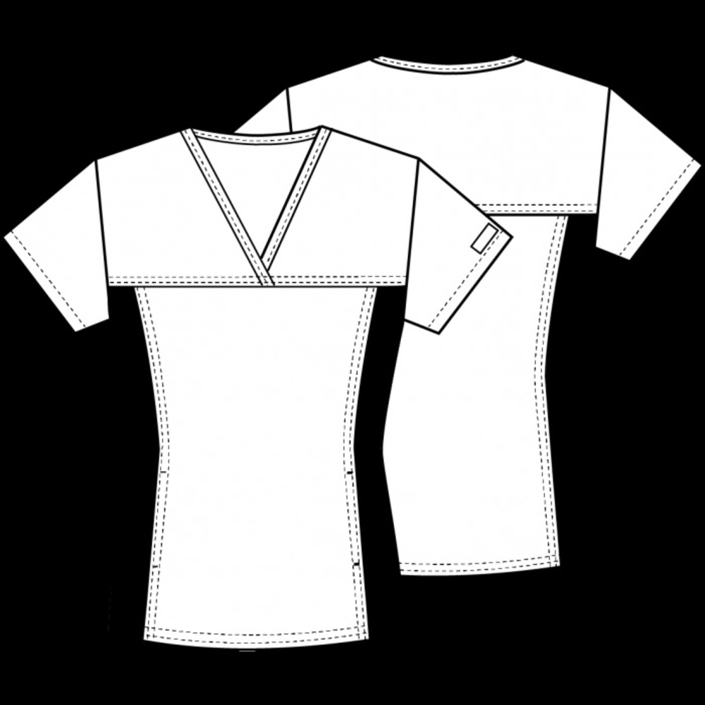 🌸3/$30🌸 EUC CHEROKEE FLEXIBLES MEDIUM GRAY/BLACK SCRUB TOP - Picture 3 of 3